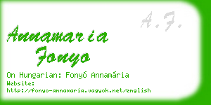 annamaria fonyo business card